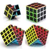 4 SET PROFESSIONAL QY SPEED CUBE CORBON FİBER CUBE VIP 4LÜ SET 2X2 3X3 4X4 5X5 ZEKA KÜPÜ RUBİKS CUBE thumbnail 1
