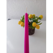 qosrix Pembe Fuşya Şamdan Mumu 1. Kalite Doğal Kokulu Uzun Çubuk Konik Mum Dekoratif 1 Adet thumbnail 2
