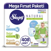 Sleepy Natural Külot Bez 3 Numara Midi Mega Fırsat Paketi 408 Adet - 1