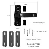 5 Adet Pvc Kapı Pencere Emniyet Çocuk Kilidi Düğmeli Siyah - 2