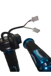 E-bike Gaz Kolu 875 Komple 3 Vites Aliminyum Elcikli Mavi thumbnail 2