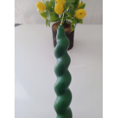 qosrix Yeşil İtalyan Burgulu Şamdan Mumu Doğal Kokulu Uzun Çubuk Konik Burgu Spiral Mum Dekoratif 1 Adet thumbnail 2