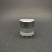 10 cc Buzlu Cam Krem Kavanoz  - Gümüş Kapaklı İç Contalı - 10ml Buzlu Cam Krem Kavanoz  x 10 Adet thumbnail 1