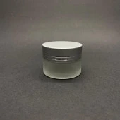 20 cc Buzlu Cam Krem Kavanoz  - Gümüş Kapaklı İç Contalı - 20ml Buzlu Cam Krem Kavanoz  x 10 Adet thumbnail 1