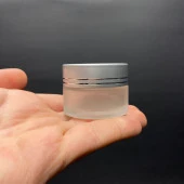 20 cc Buzlu Cam Krem Kavanoz  - Gümüş Kapaklı İç Contalı - 20ml Buzlu Cam Krem Kavanoz  x 10 Adet thumbnail 3