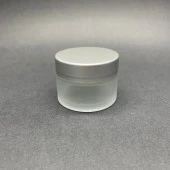 30 cc Buzlu Cam Krem Kavanoz  - Gümüş Kapaklı İç Contalı - 30ml Buzlu Cam Krem Kavanoz  x 10 Adet thumbnail 1