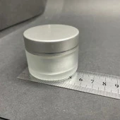 30 cc Buzlu Cam Krem Kavanoz  - Gümüş Kapaklı İç Contalı - 30ml Buzlu Cam Krem Kavanoz  x 10 Adet thumbnail 4