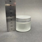 50 cc Buzlu Cam Krem Kavanoz  - Gümüş Kapaklı İç Contalı - 50ml Buzlu Cam Krem Kavanoz  x 10 Adet - 3