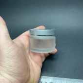 50 cc Buzlu Cam Krem Kavanoz  - Gümüş Kapaklı İç Contalı - 50ml Buzlu Cam Krem Kavanoz  x 10 Adet - 4