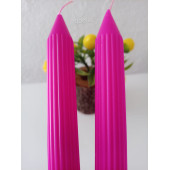 qosrix 2'li Pembe Fuşya Şamdan Mumu 1. Kalite Doğal Kokulu Uzun Çubuk Konik Mum Dekoratif thumbnail 1