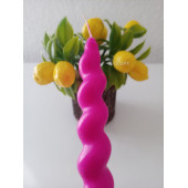 qosrix 4'lü Pembe Fuşya İtalyan Burgulu Şamdan Mumu Doğal Kokulu Uzun Çubuk Konik Burgu Mum Spiral Dekoratif thumbnail 2