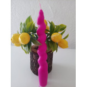 qosrix 4'lü Pembe Fuşya İtalyan Burgulu Şamdan Mumu Doğal Kokulu Uzun Çubuk Konik Burgu Mum Spiral Dekoratif thumbnail 3