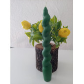 qosrix 4'lü Yeşil İtalyan Burgulu Şamdan Mumu Doğal Kokulu Uzun Çubuk Konik Burgu Mum Spiral Dekoratif thumbnail 3