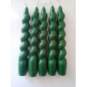 qosrix 5'li Yeşil İtalyan Burgulu Şamdan Mumu Doğal Kokulu Uzun Çubuk Konik Burgu Spiral Mum Dekoratif - 1