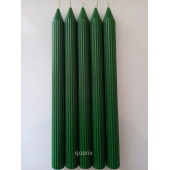 qosrix 5'li Yeşil Şamdan Mumu 1. Kalite Doğal Kokulu Uzun Çubuk Konik Mum Dekoratif - 1