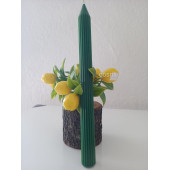 qosrix 5'li Yeşil Şamdan Mumu 1. Kalite Doğal Kokulu Uzun Çubuk Konik Mum Dekoratif - 3