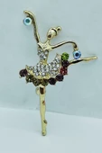 Balerin Taşlı Broş ve Yaka İğnesi - 2