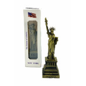 Vintage Metal Usa Özgürlük Heykeli Biblo Antik Bronz 15 Cm - 1