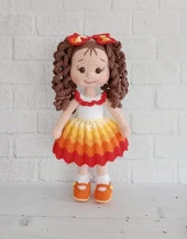 Ateş Kıvırcık Saçlı Karnaval Bebek Amigurumi Organik Oyuncak - 2