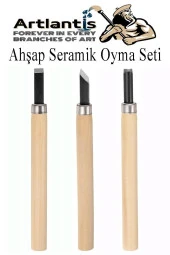 Ahşap Seramik Oyma Seti 6 lı Kretuar 1 Paket İskarpela Seti Paslanmaz Çelik Bıçaklı Ağaç Oyma Heykel Hobi Kretuar Gravür - 2
