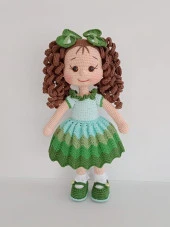 Egzotik Kıvırcık Saçlı Karnaval Bebek Amigurumi Organik Oyuncak - 1