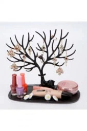 Geyik Tasarımlı Siyah Takı Standı Yüzük Küpe Kolye Askılığı Mücevher Organizer Askı - 3