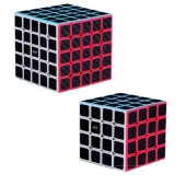 2 SET VIP PROFESSIONAL QY SPEED CUBE CORBON FİBER CUBE VIP 2Lİ SET 4X4 5X5 ZEKA KÜPÜ RUBİKS CUBE - 1