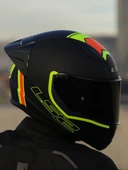 Ls2 Rapıd 2 Race Extra Mat Neon Sarı Fullface Motosiklet Kaskı Siyah Camlı thumbnail 2