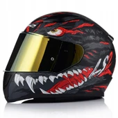 LS2 Rapıd 2 Kaıju Mat Siyah-Kırmızı Fullface Motosiklet Kaskı Gold Camlı - 1
