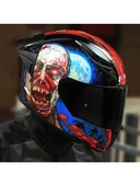 LS2 Rapıd 2 Race Zombıe Fullface Motosiklet Kaskı Siyah Camlı - 4