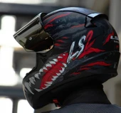 LS2 Rapıd 2 Kaıju Mat Siyah-Kırmızı Fullface Motosiklet Kaskı Gri Camlı thumbnail 5