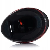 LS2 Rapıd 2 Kaıju Mat Siyah-Kırmızı Fullface Motosiklet Kaskı Mavi Camlı - 4