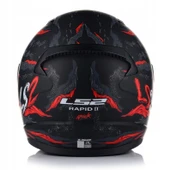 LS2 Rapıd 2 Kaıju Mat Siyah-Kırmızı Fullface Motosiklet Kaskı Mavi Camlı - 3