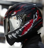 LS2 Rapıd 2 Kaıju Mat Siyah-Kırmızı Fullface Motosiklet Kaskı Gri Camlı thumbnail 2