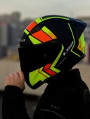 Ls2 Rapıd 2 Race Extra Mat Neon Sarı Fullface Motosiklet Kaskı Siyah Camlı thumbnail 3