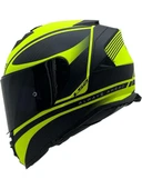 LS2 Storm 2 Dodger Neon Sarı Kapalı Motosiklet Kaskı Siyah Camlı - 1