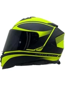 LS2 Storm 2 Dodger Neon Sarı Kapalı Motosiklet Kaskı Siyah Camlı - 2