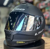 LS2 Stream 2 Mat Siyah Full Face Motosiklet Kaskı Gri Camlı thumbnail 1