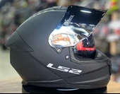 LS2 Stream 2 Mat Siyah Full Face Motosiklet Kaskı Gri Camlı thumbnail 2