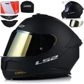 LS2 Stream 2 Mat Siyah Full Face Motosiklet Kaskı Gold Camlı - 1