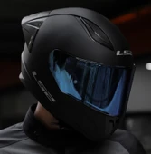 LS2 Rapıd 2 Race Mat Siyah Fullface Motosiklet Kaskı Mavi Camlı thumbnail 3