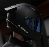 LS2 Rapıd 2 Race Mat Siyah Fullface Motosiklet Kaskı Mavi Camlı thumbnail 2