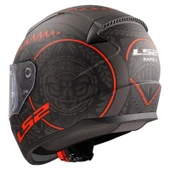 LS2 RAPID 2 TAKAROA MAT SİYAH-KIRMIZI KAPALI MOTOSİKLET KASKI - 3