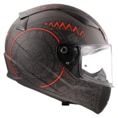 LS2 RAPID 2 TAKAROA MAT SİYAH-KIRMIZI KAPALI MOTOSİKLET KASKI - 2