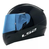 Ls2 Rapıd 2 Parlak Siyah Fullface Motosiklet Kaskı Mavi Camlı - 1