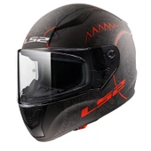 LS2 RAPID 2 TAKAROA MAT SİYAH-KIRMIZI KAPALI MOTOSİKLET KASKI - 1
