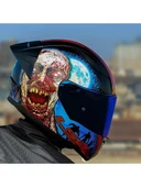 LS2 Rapıd 2 Race Zombıe Fullface Motosiklet Kaskı Mavi Camlı - 4