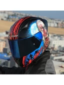 LS2 Rapıd 2 Race Zombıe Fullface Motosiklet Kaskı Mavi Camlı - 2
