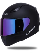 Ls2 Rapıd 2 Mat Siyah Kapalı Motosiklet Kaskı Gökkuşağı Camlı thumbnail 2