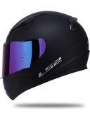 Ls2 Rapıd 2 Mat Siyah Kapalı Motosiklet Kaskı Gökkuşağı Camlı thumbnail 1